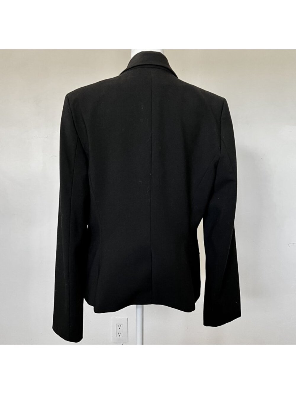 Calvin Klein Womens Blazer Notched 2 Button Black Sz 10 Classic Capsule Neutral - Picture 3 of 14